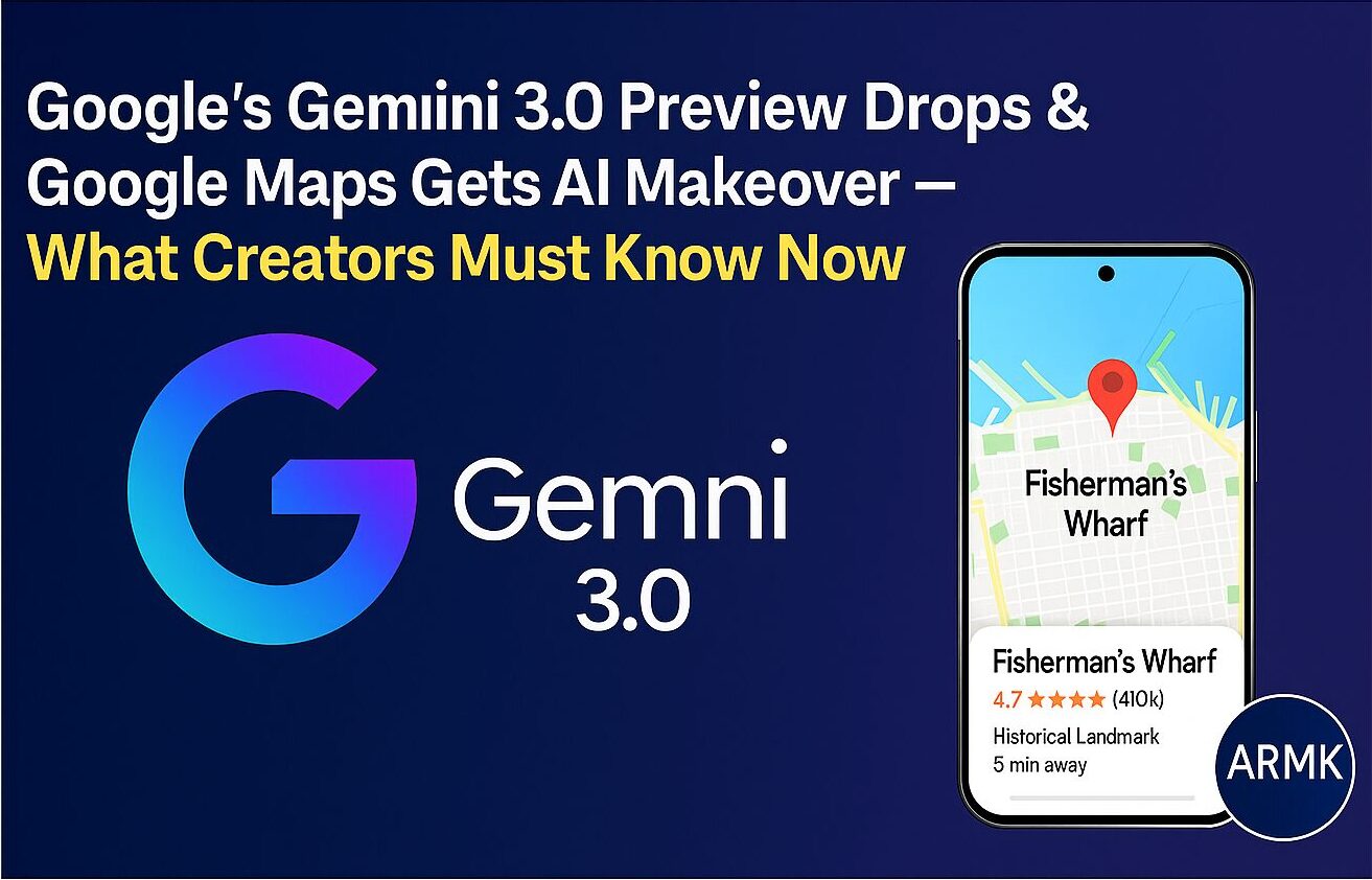 Google’s Gemini 3.0 Preview Drops & Google Maps Gets AI Makeover — What Creators Must Know Now
