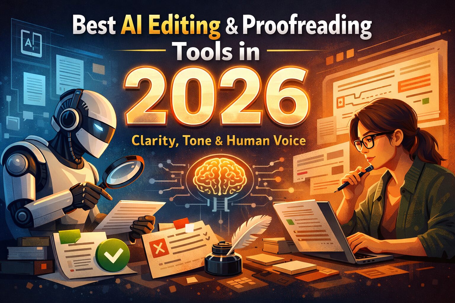Best AI Editing & Proofreading Tools in 2026 (Clarity, Tone & Human Voice)