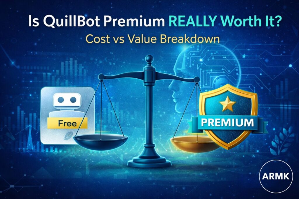 QuillBot Premium worth it review showing cost vs value comparison for students and bloggers